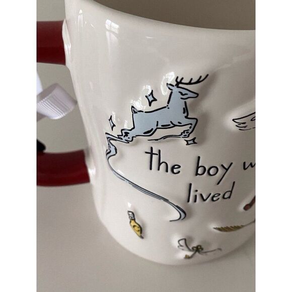 Rae Dunn X Harry Potter The Boy Who Lived Ceramic Mug Hedwig Patronus Wand NEW - Picture 8 of 12